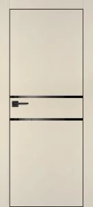 Межкомнатная дверь PX-18 черная кромка с 4-х ст. Бежевый матовый