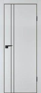 Межкомнатная дверь P-20  черный молдинг PET,  кромка ABS черная c 4-х ст. Сапфир матовый